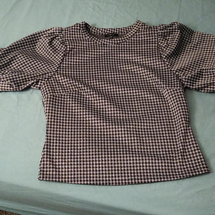Houndstooth Pattern Blouse